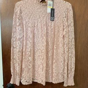 Blush lace top